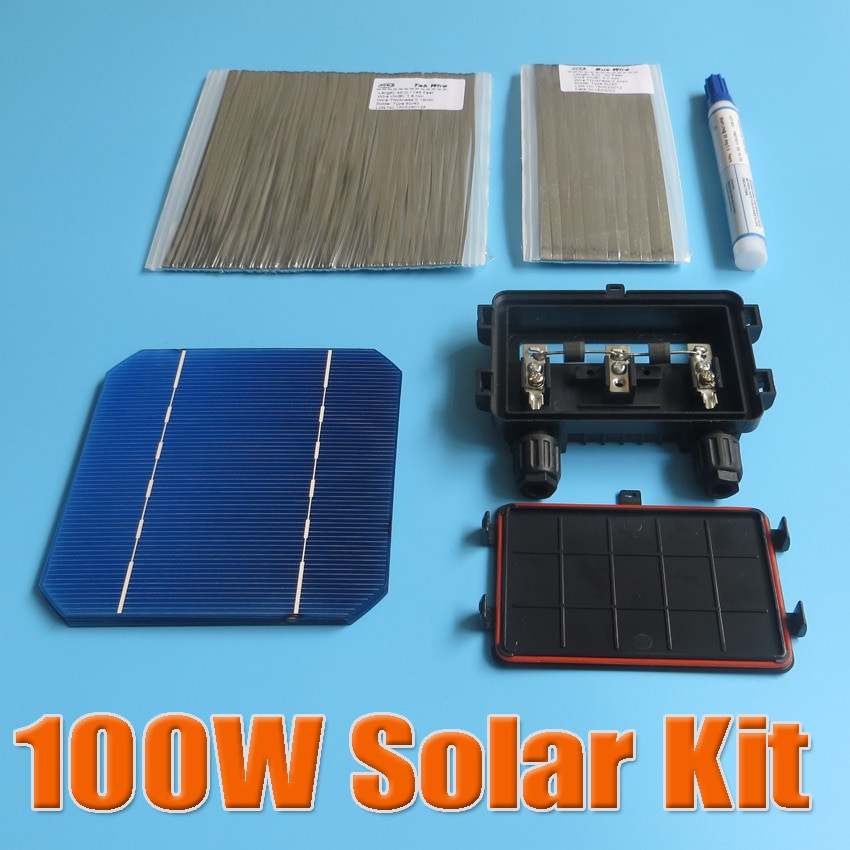 DIY Home Solar Kits
 100W DIY Solar Panel Kit 5x5 125 Monocrystalline 100Watt