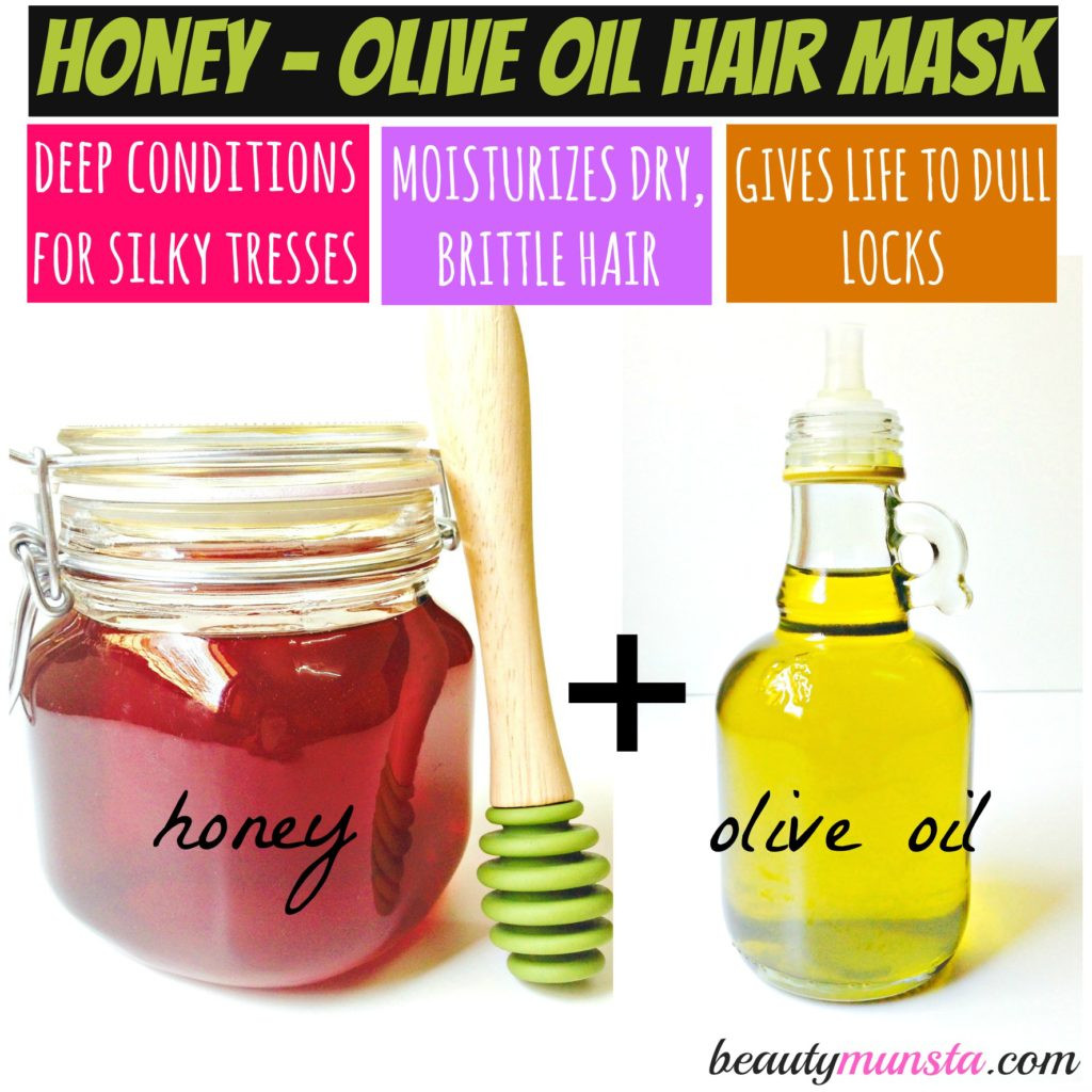 DIY Honey Hair Mask
 Honey and Olive Oil Hair Mask