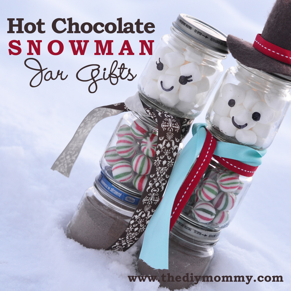 DIY Hot Chocolate Gifts
 A Handmade Christmas Make a Snowman Hot Chocolate Jar Gift