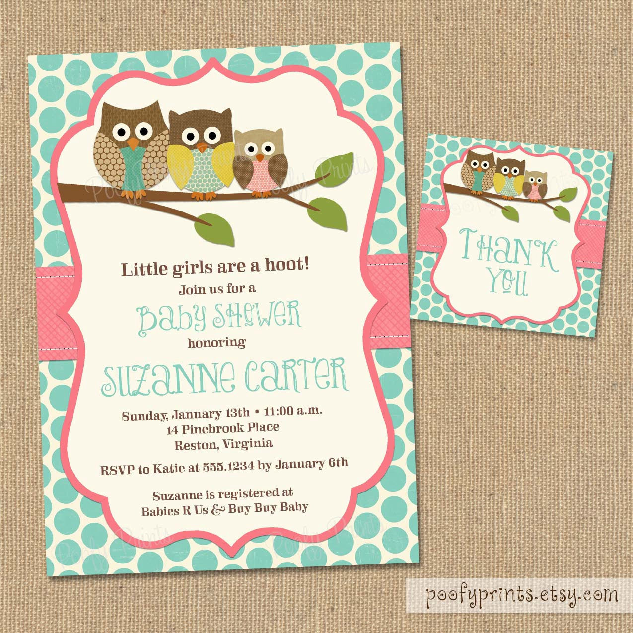 DIY Invitations Baby Shower
 Owl Baby Shower Invitations DIY Printable Baby Girl Shower