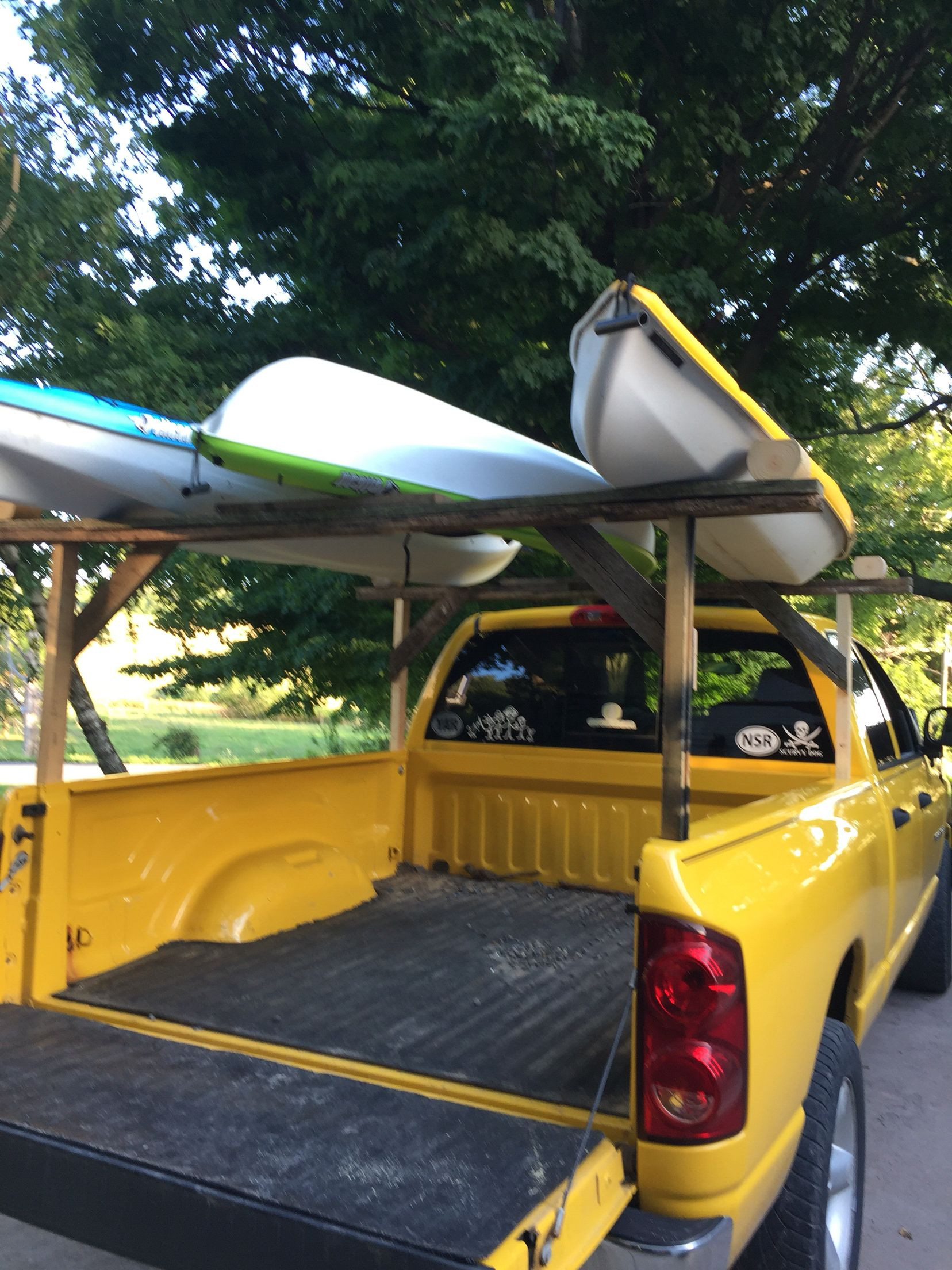DIY Kayak Rack Pickup
 Diy kayak rack on the cheap Spent $1 84 on hardware so