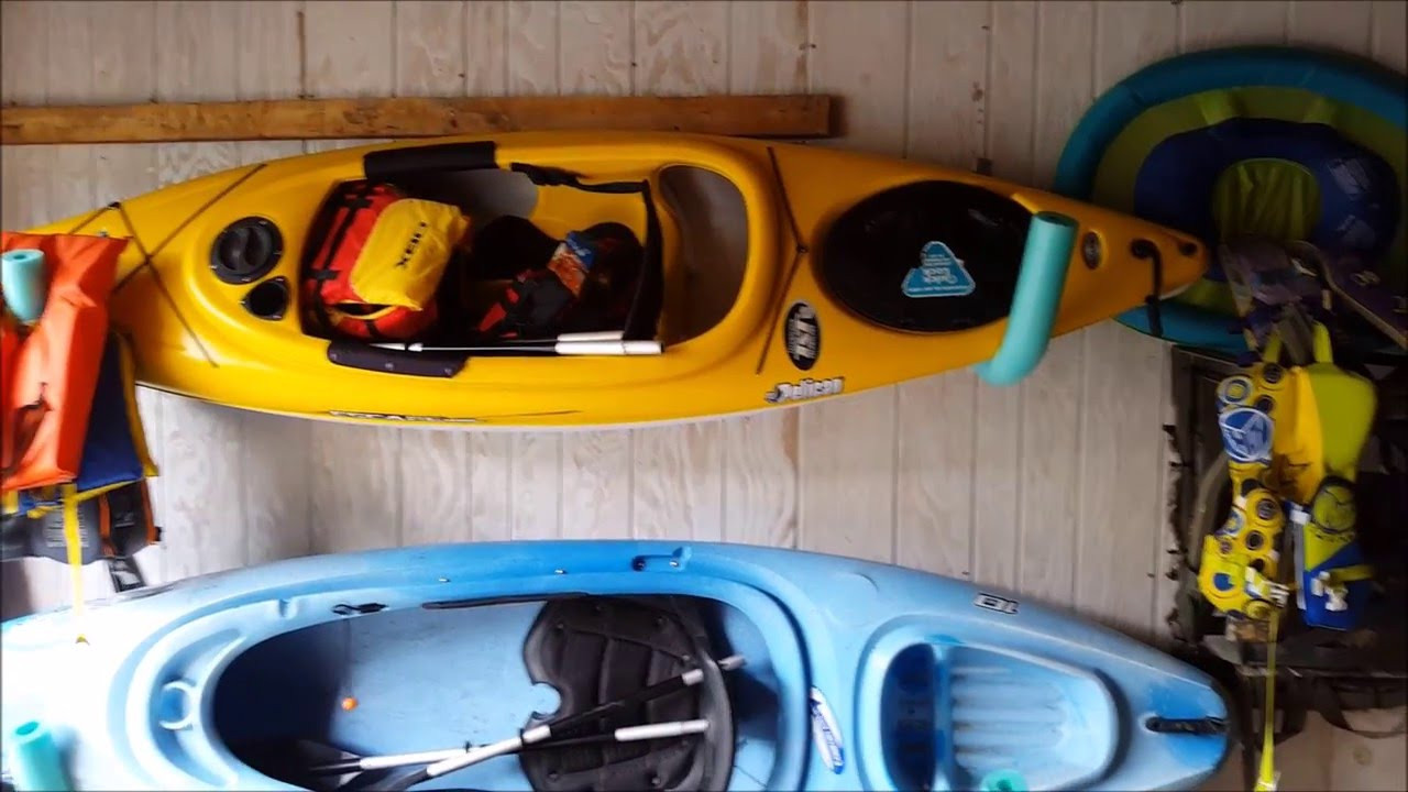 DIY Kayak Wall Rack
 Diy kayak wall hanger Kayak storage