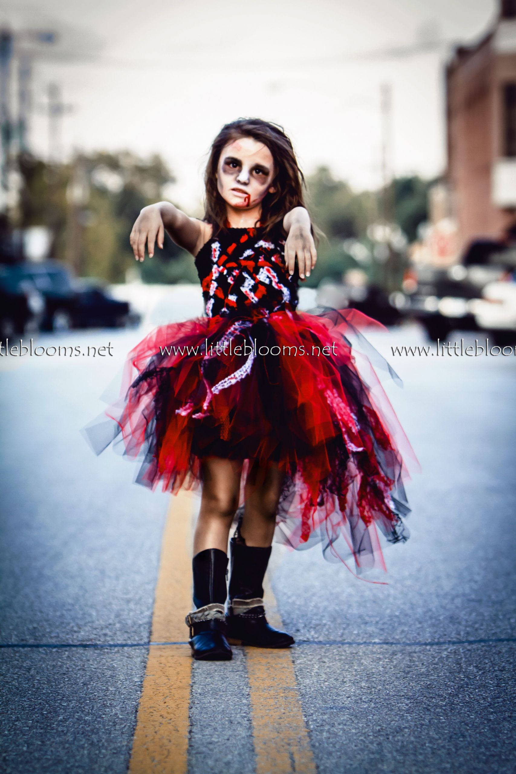 DIY Kid Zombie Costume
 Zombie Tutu Costume Little Blooms The Zombie Tutu