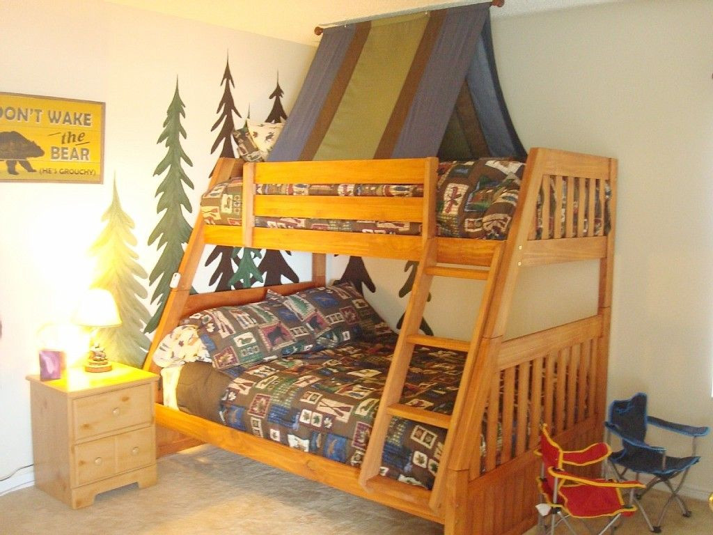 DIY Kids Bed Tent
 tent on top of loft bed in playroom With images