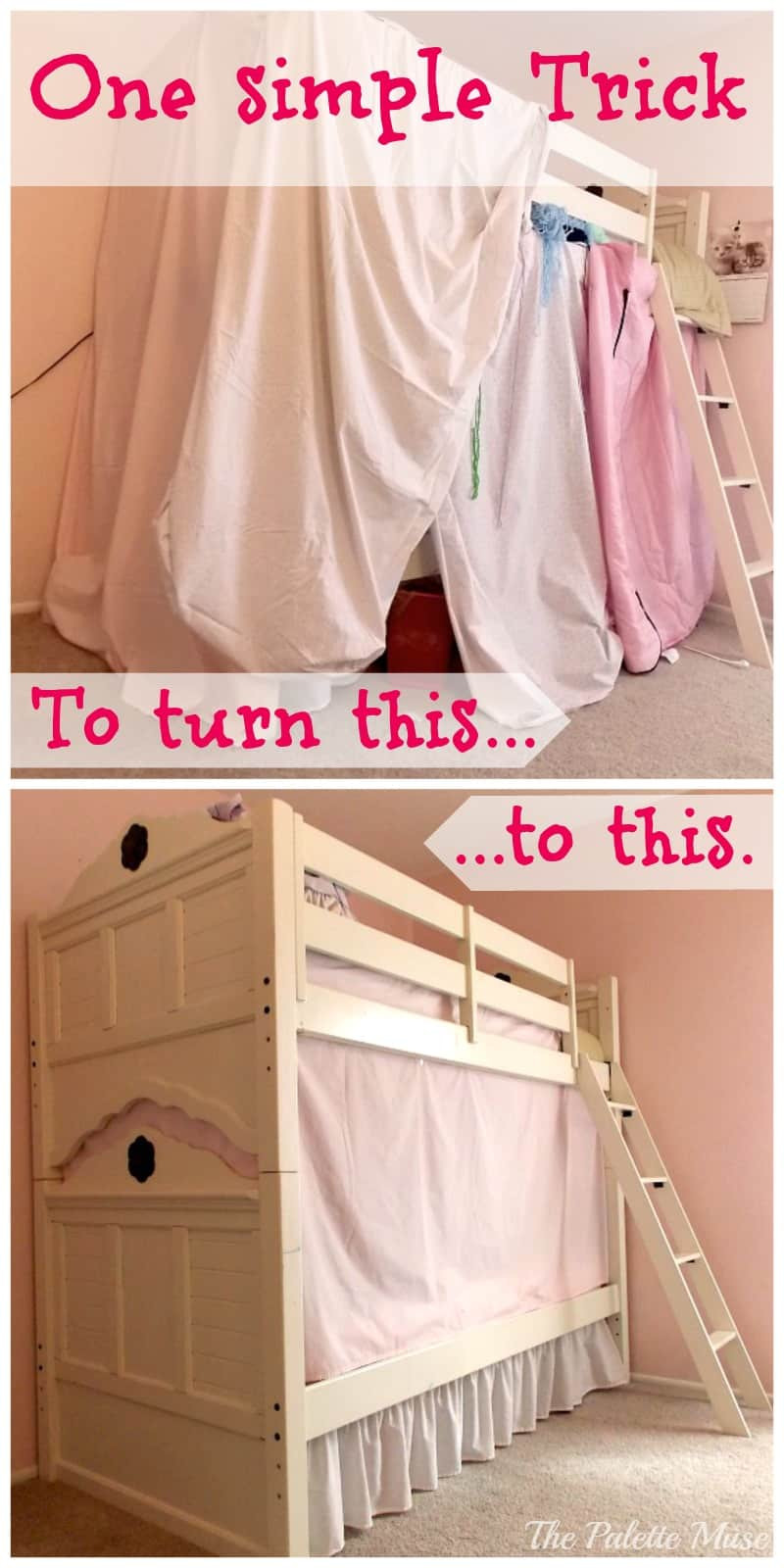 DIY Kids Bed Tent
 Simple No Sew Bunk Bed Tent The Palette Muse