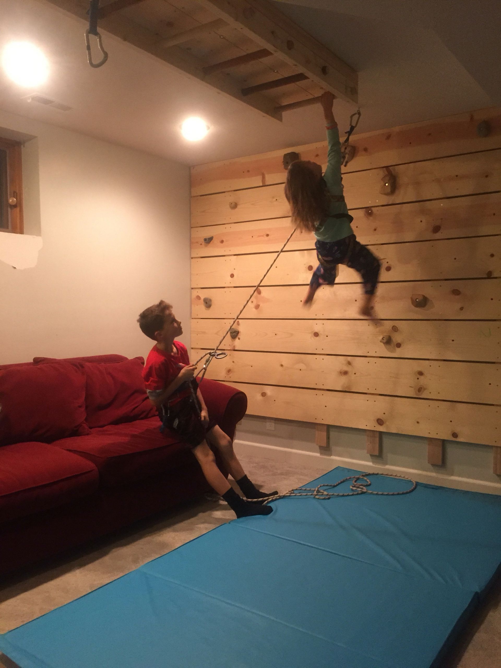 DIY Kids Climbing Wall
 DIY Basement Rock Climbing Wall Belay – Dad vs Wild