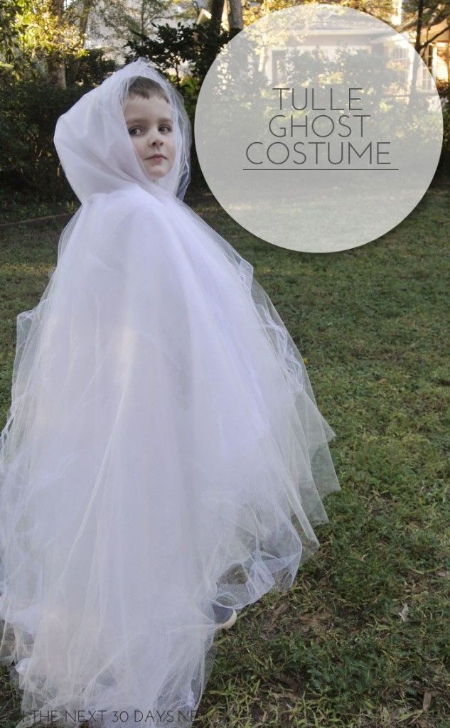 Diy Kids Ghost Costume
 DIY Tulle Ghost Costume