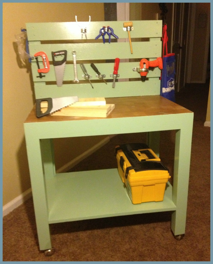 DIY Kids Work Bench
 DIY Kids Workbench Painted Vintage