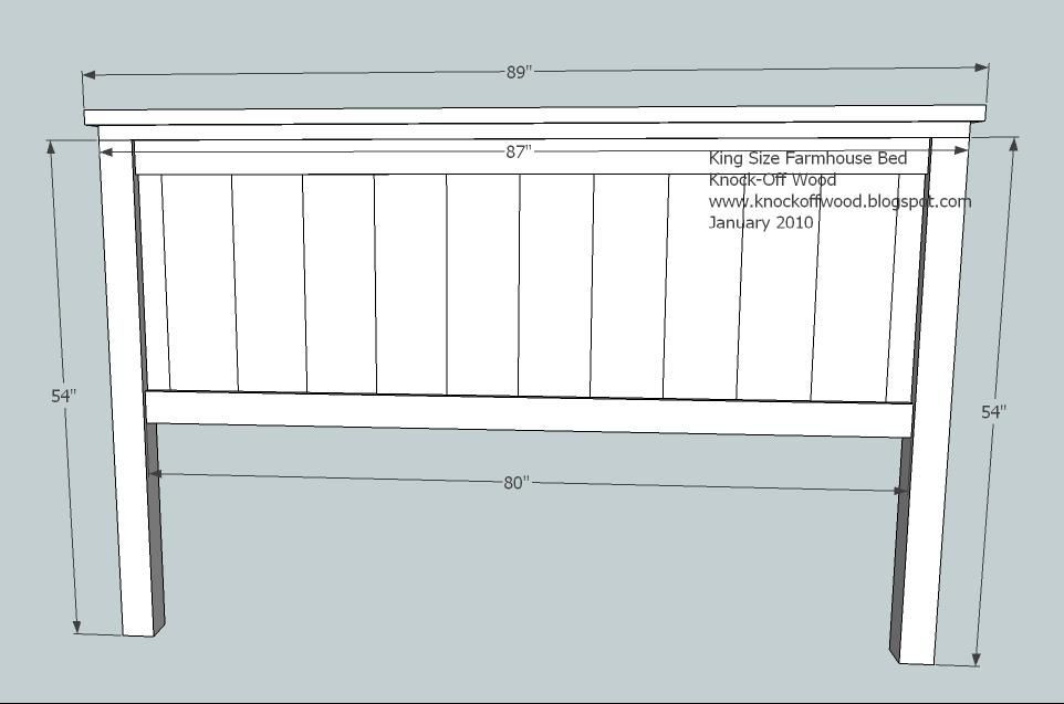 DIY King Size Headboard Plans
 Farmhouse Bed Standard King Size