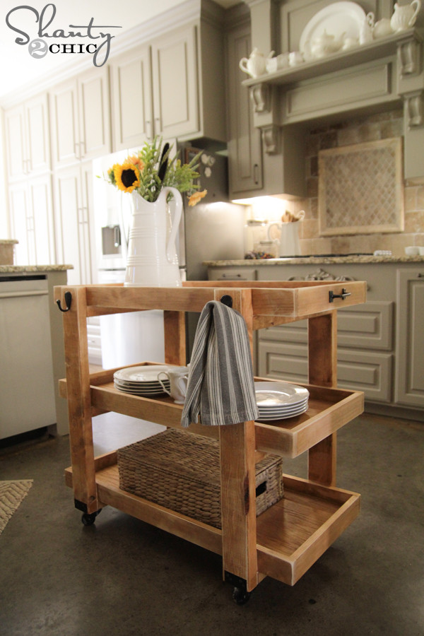 DIY Kitchen Cart Plans
 DIY Rolling Storage Cart Shanty 2 Chic