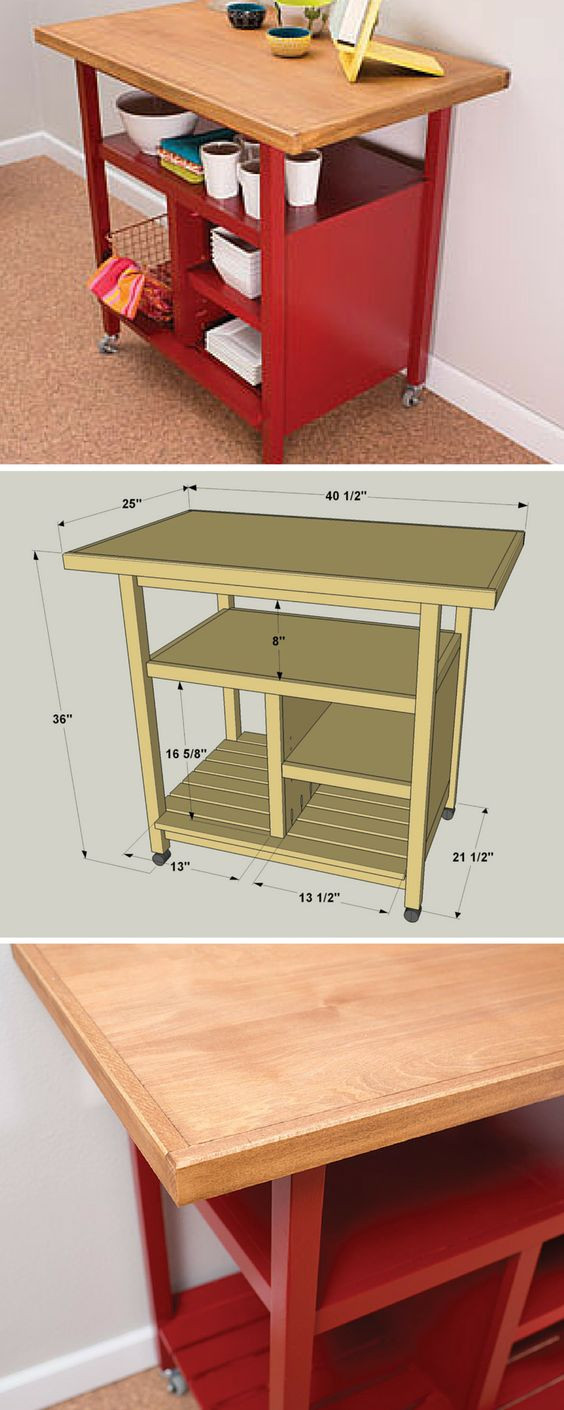 DIY Kitchen Cart Plans
 Kitchen carts Work spaces and Woodworking on Pinterest