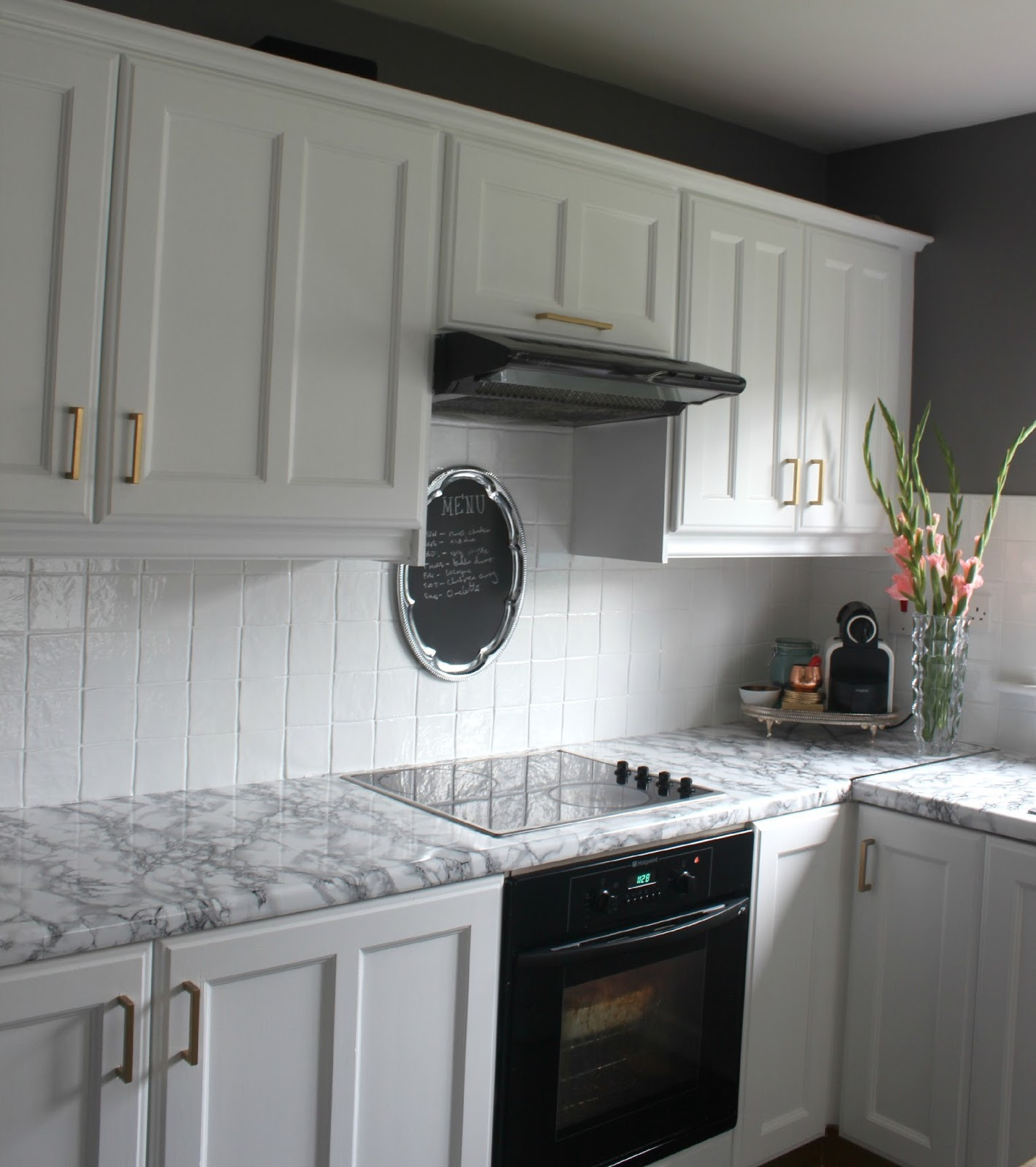 Diy Kitchen Tile
 painted tile backsplash cover those ugly tiles Make Do