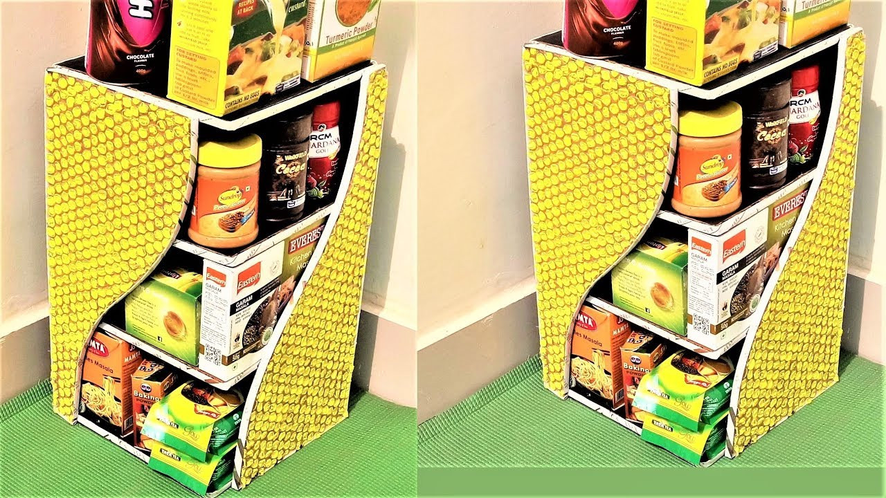 DIY Kitchen Wrap Organizer
 DIY Kitchen Rack Using Bubble Wrap & Cardboard Shelf