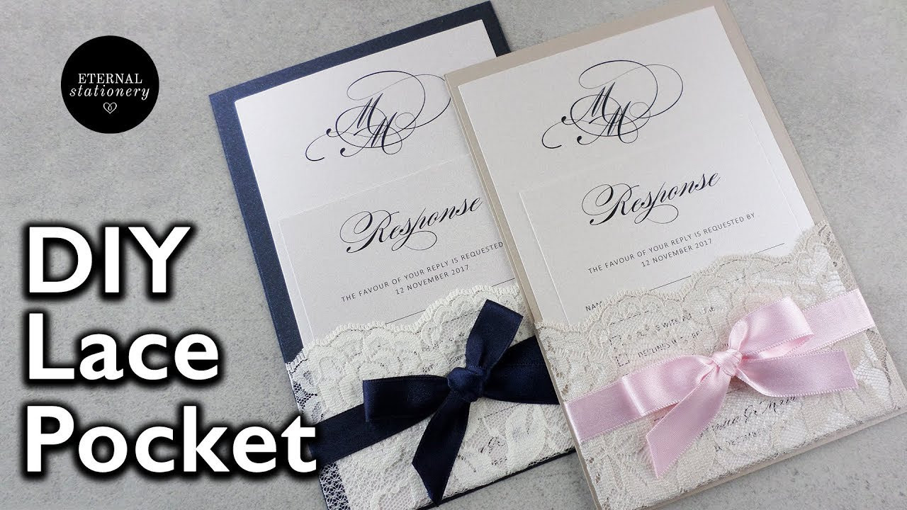 DIY Lace Wedding Invitations
 How to make your own lace pocket wedding invitations