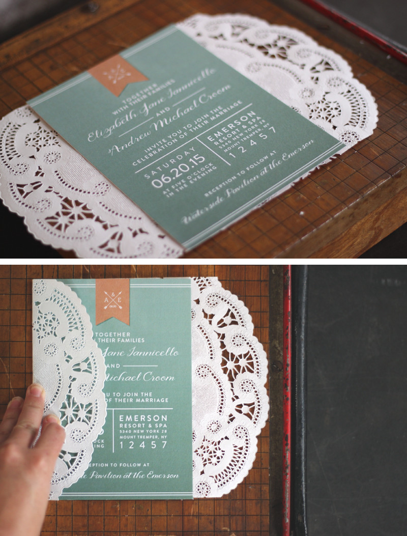 DIY Lace Wedding Invitations
 Oh What Love DIY A Lace Doily Wedding Invitation Sleeve