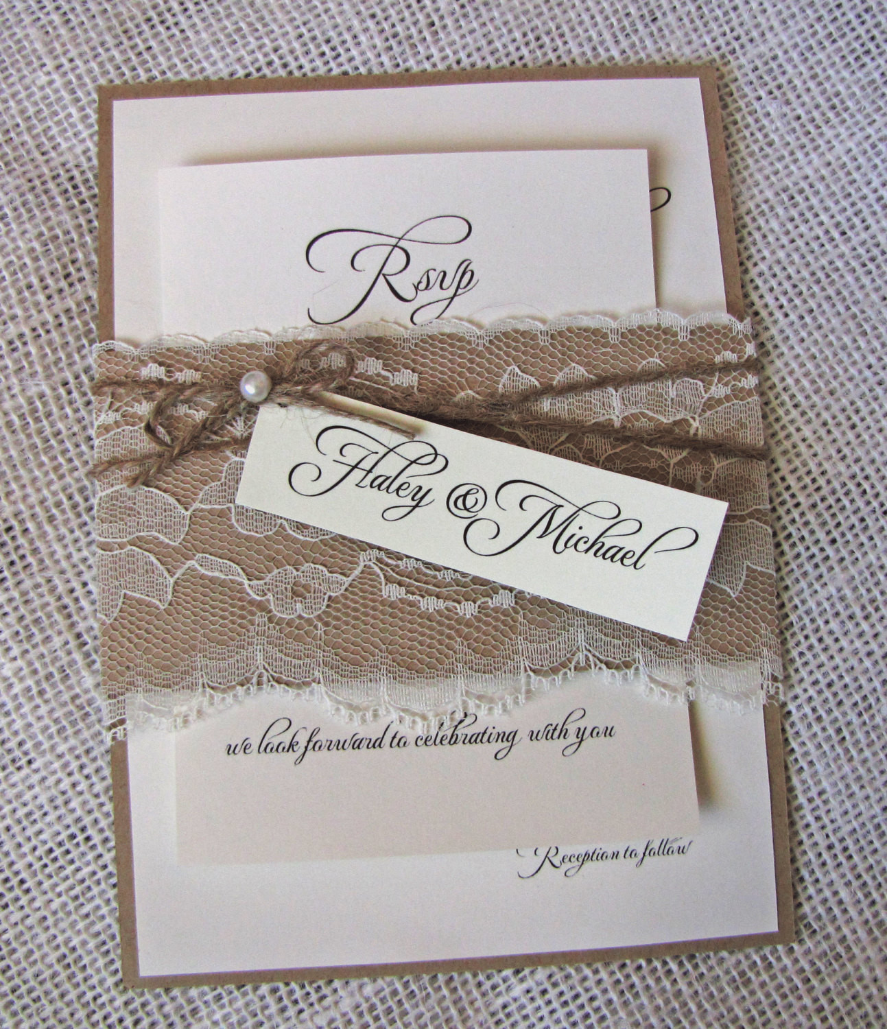 DIY Lace Wedding Invitations
 DIY Rustic Wedding Invitations Lace Wedding Invitation