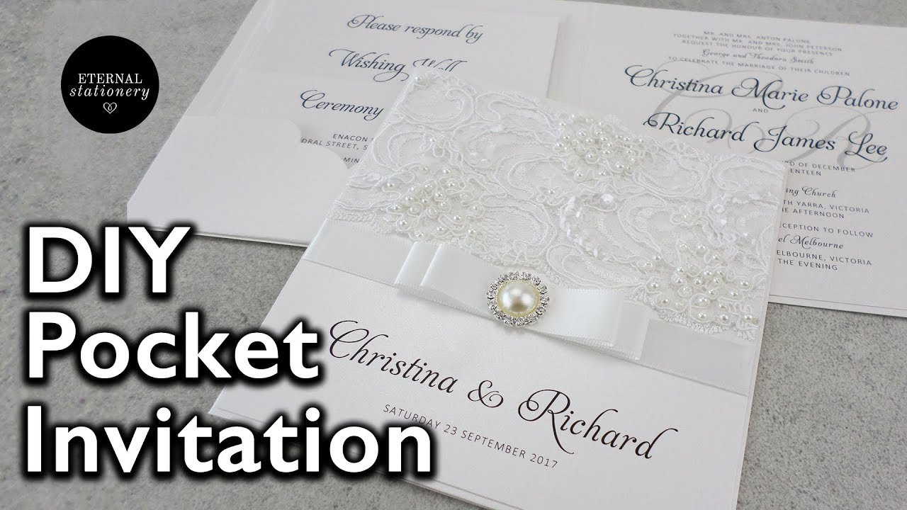 DIY Lace Wedding Invitations
 How to make a lace pocket wedding invitation