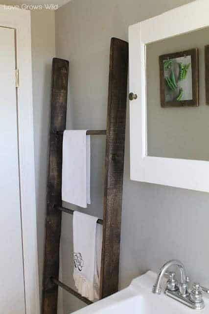 DIY Ladder Towel Rack
 20 Genius DIY Towel Rack Ideas The Handyman s Daughter