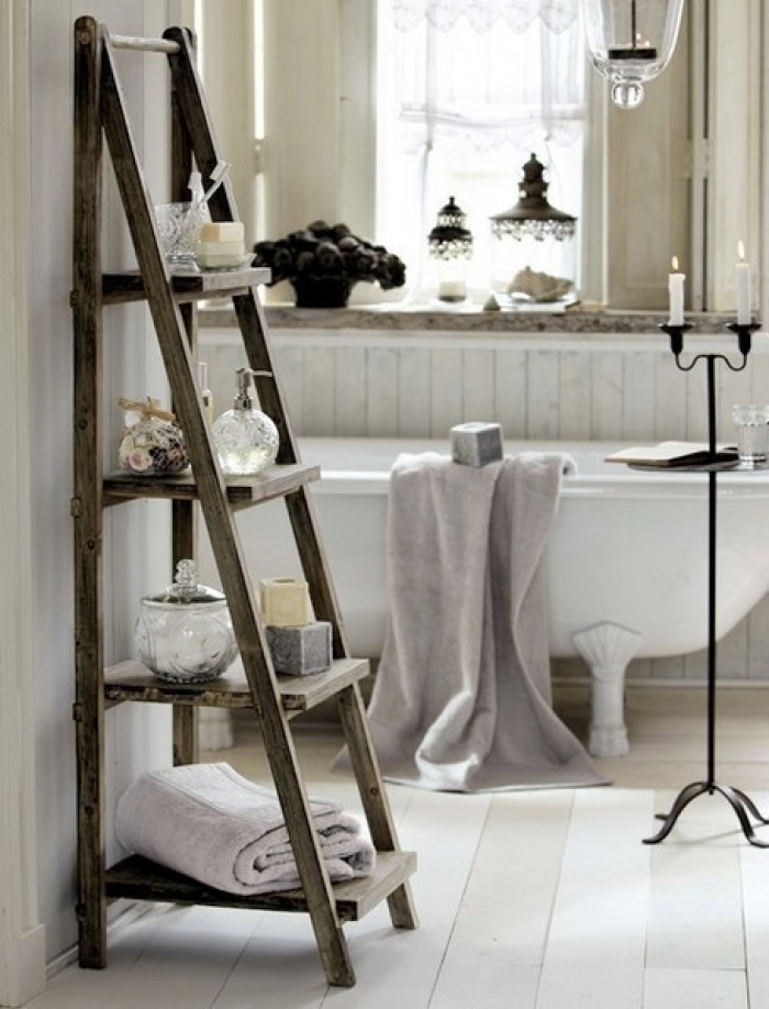 DIY Ladder Towel Rack
 DIY ladder shelf ideas Easy ways to reuse an old ladder