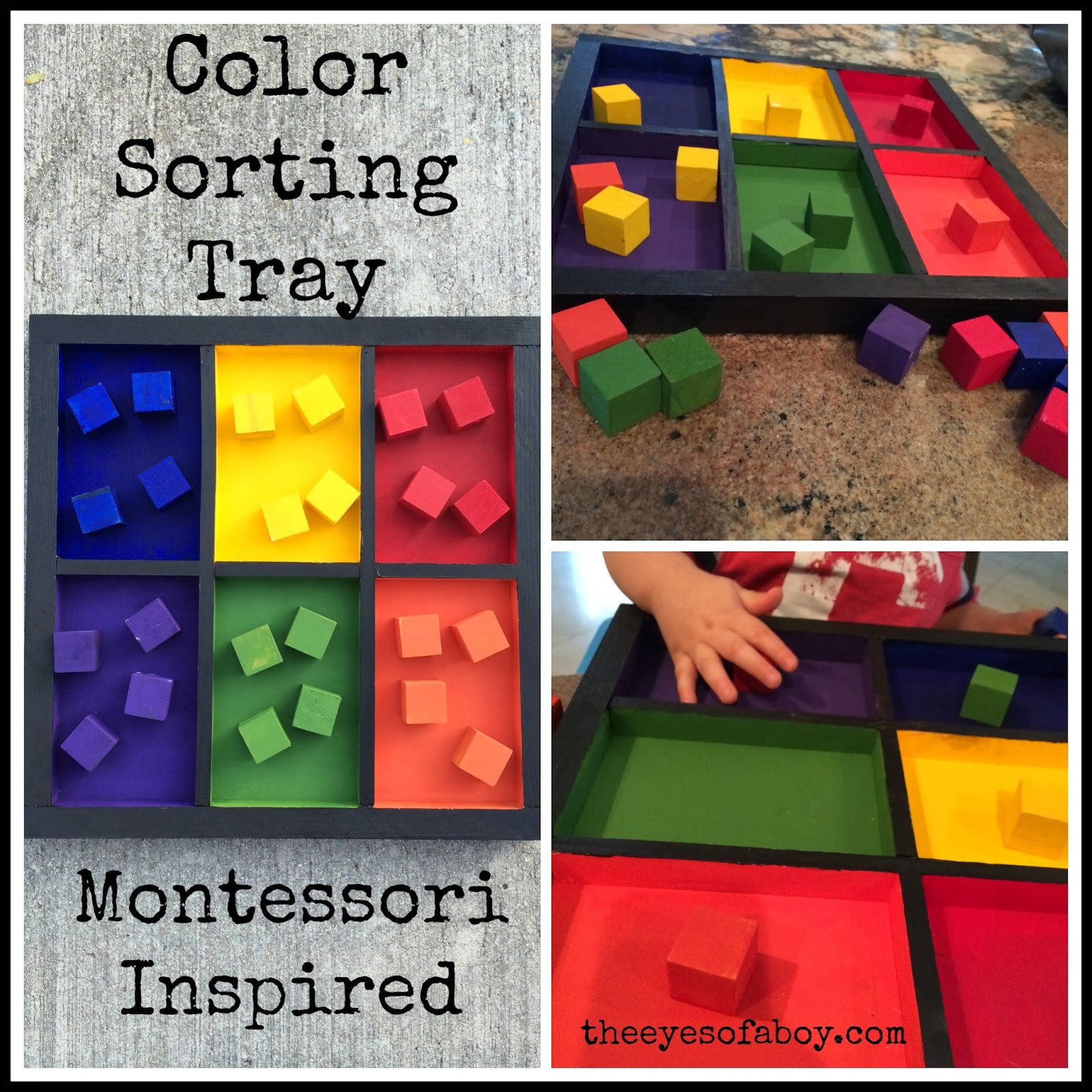 DIY Learning Activities For Toddlers
 Montessori Inspired Wooden Color Sorting Tray DIY