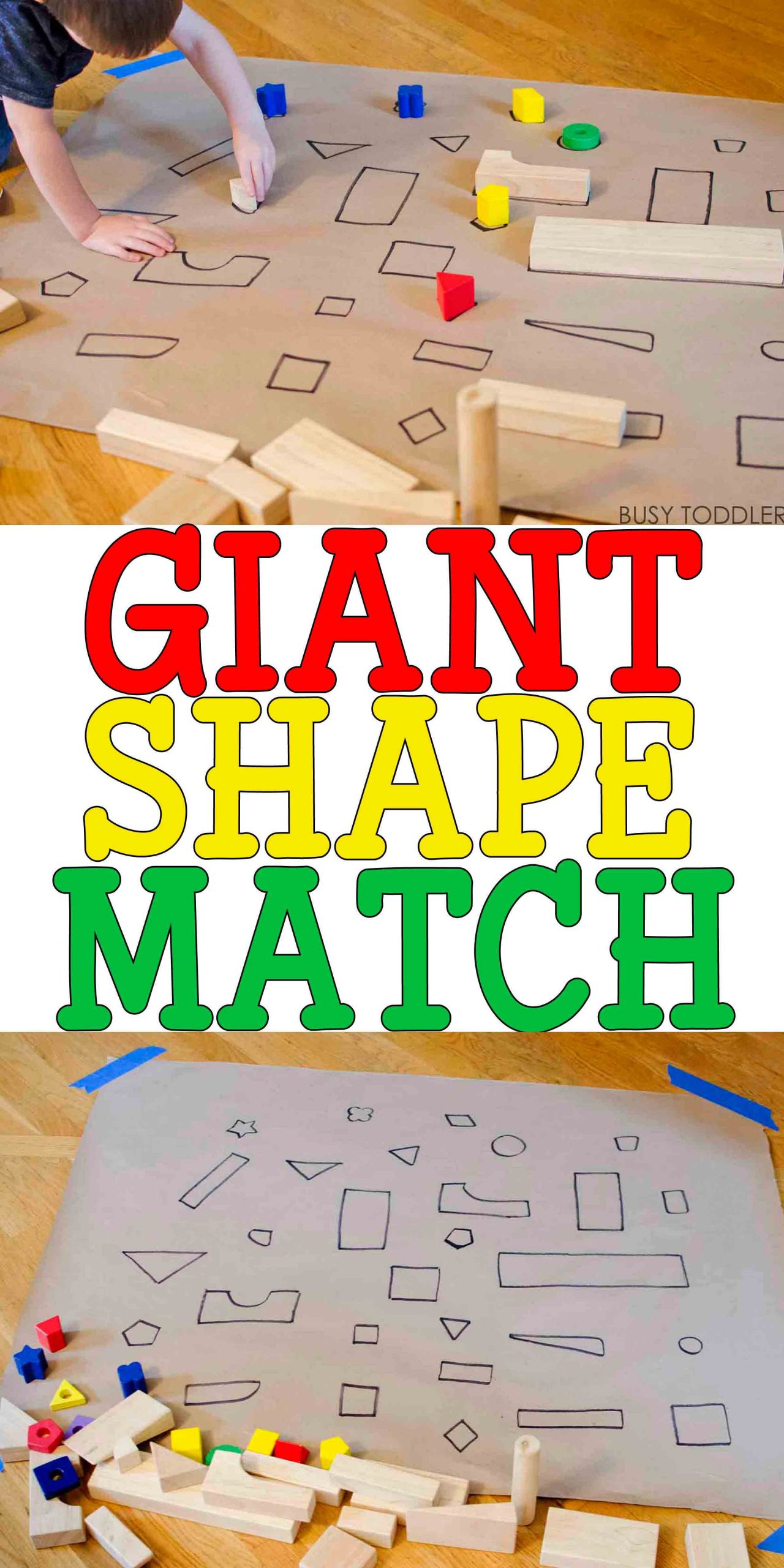 DIY Learning Activities For Toddlers
 Giant Shape Match Activity Busy Toddler