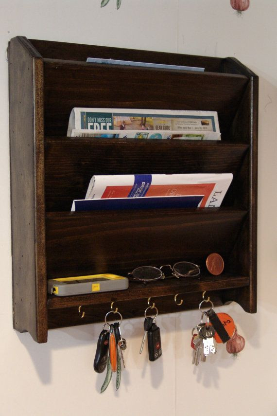DIY Letter Organizer
 Mail Letter Rack Handcrafted Wood Organizer Key Holder