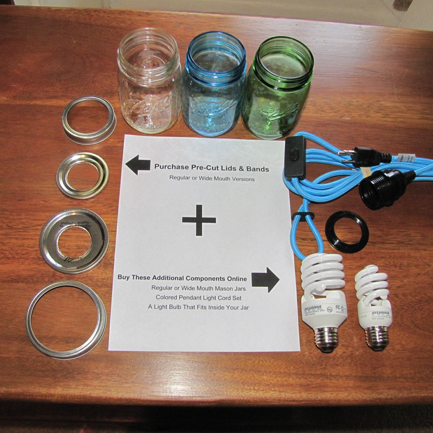 DIY Lighting Kits
 DIY Mason Jar Hanging Chandelier Pendant Swag Light Kit LIDS