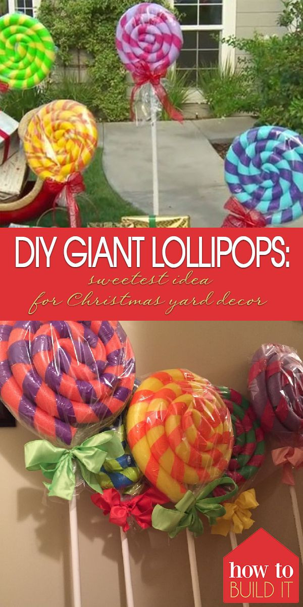 DIY Lollipop Decorations
 DIY Giant Lollipops Sweetest Idea For Christmas Yard