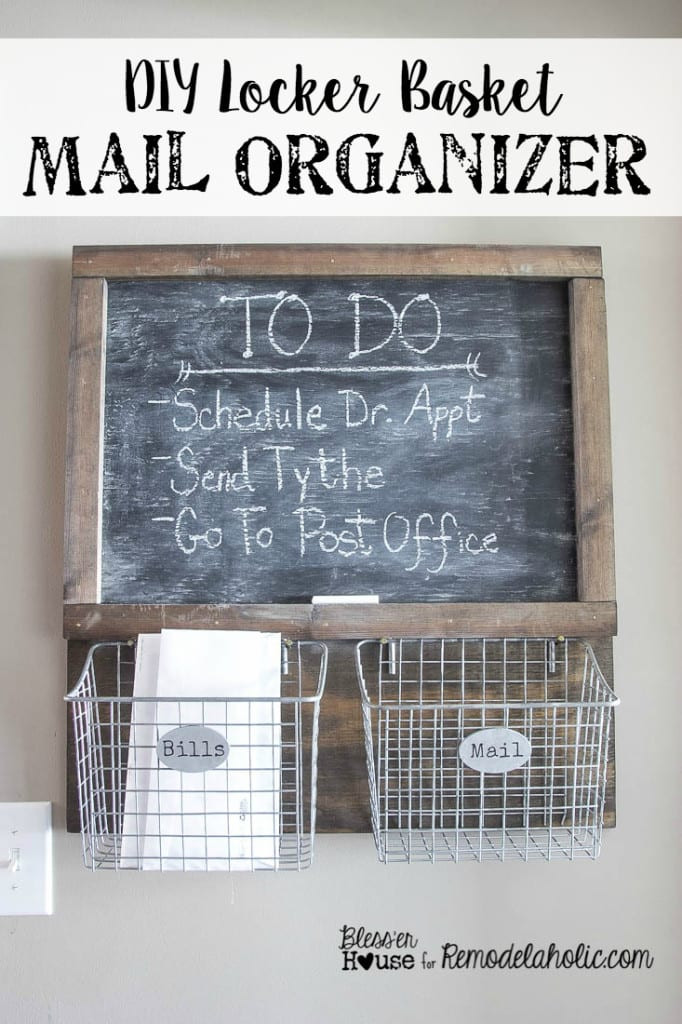 DIY Mail Organizer
 DIY Locker Basket Mail Organizer