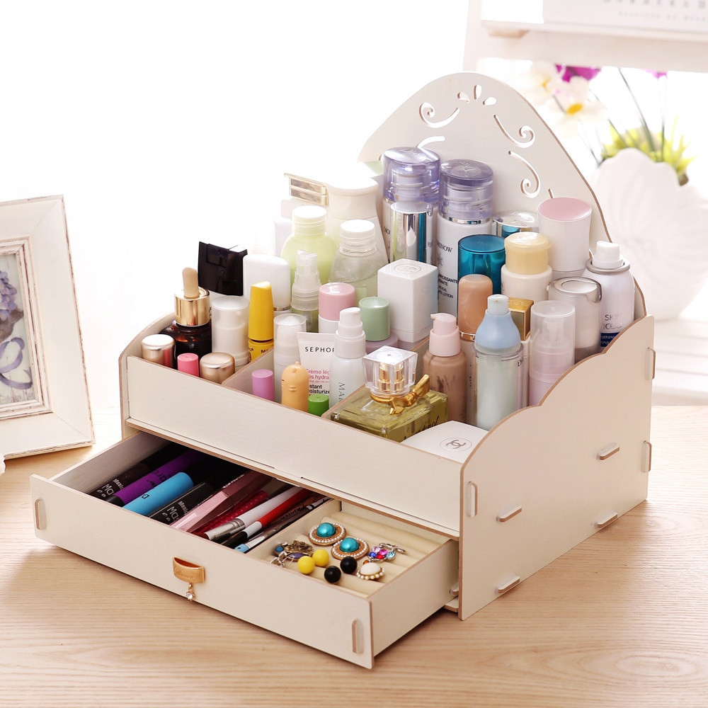 DIY Makeup Organizer Box
 DIY High Quality Clear Makeup Jewelry Cosmetic Storage