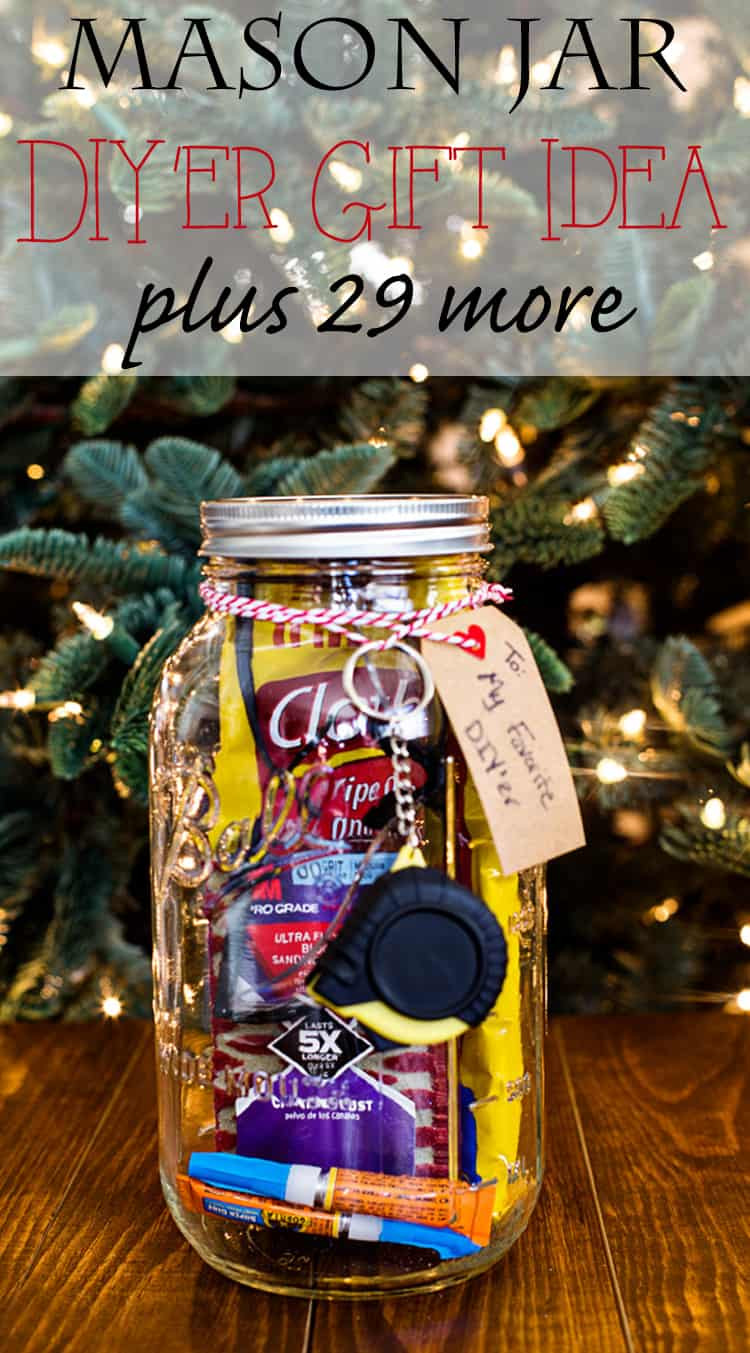 DIY Mason Jar Christmas Gifts
 Mason Jar Gift for the DIY Lover Domestically Speaking