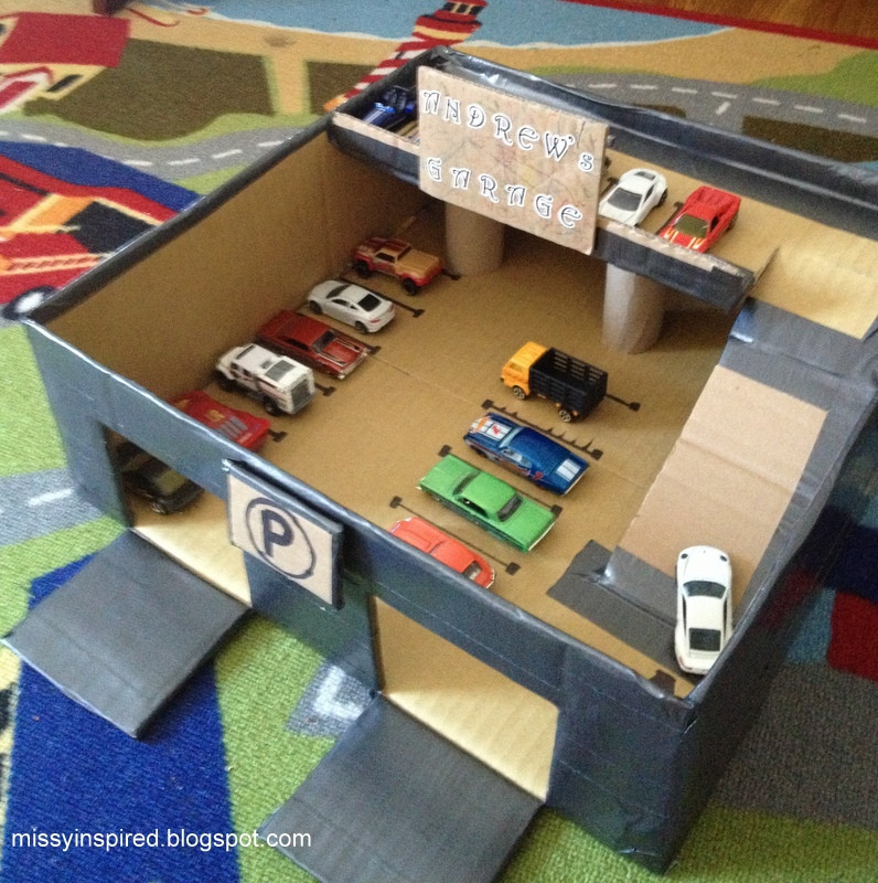 DIY Matchbox Car Garage
 Missy Inspired Matchbox car garage