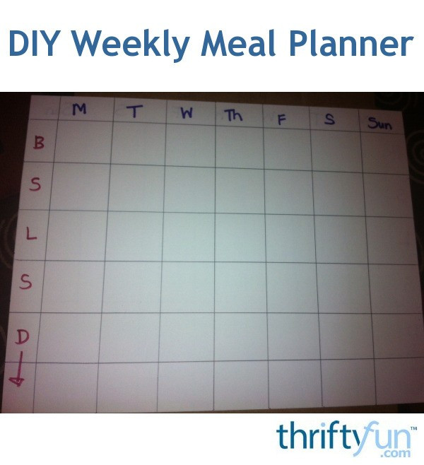 DIY Meal Planning
 DIY Weekly Meal Planner