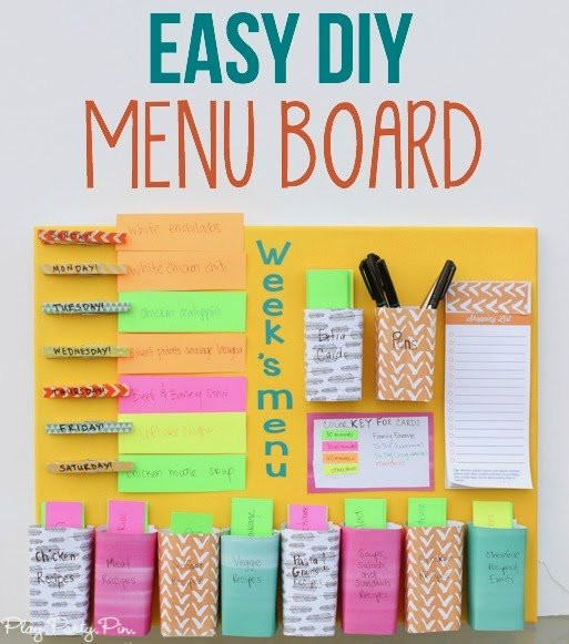 DIY Meal Planning
 Easy DIY Weekly Menu Board