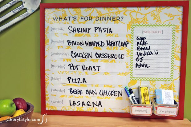 DIY Meal Planning
 DIY meal planning board Everyday Dishes