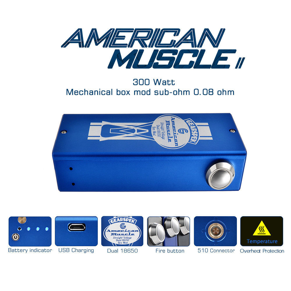 DIY Mechanical Box Mod
 American Muscle V2 300w Dual DIY Unregulated