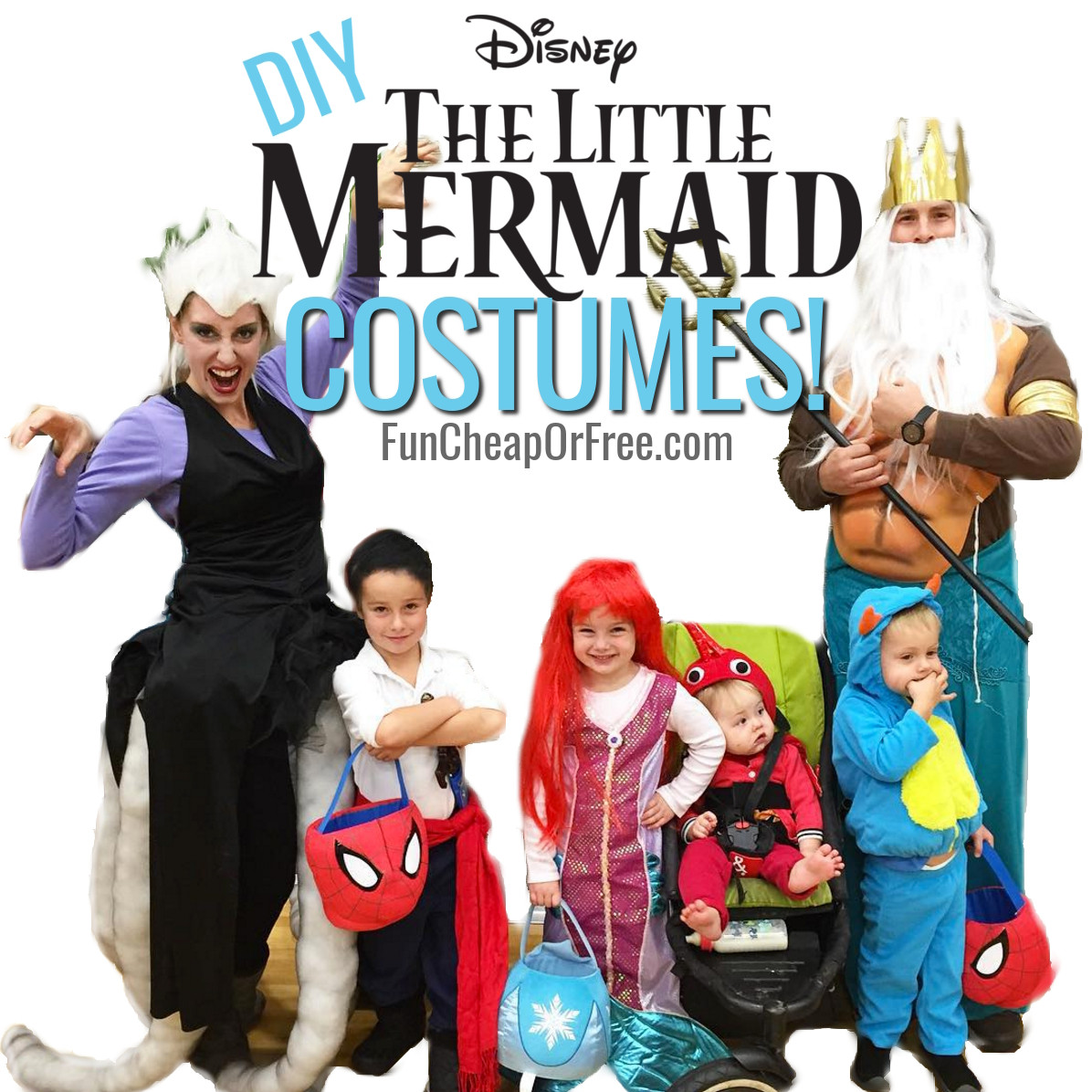 DIY Mermaid Halloween Costumes
 DIY Little Mermaid Costume Cute Family Costumes Fun