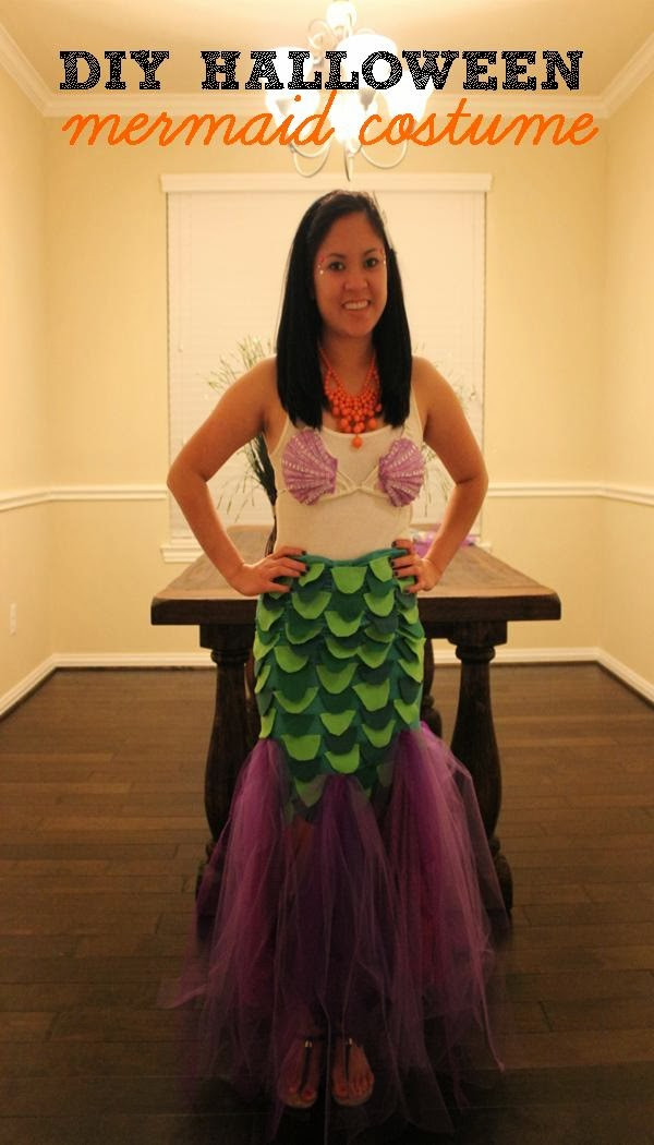 DIY Mermaid Skirt Costume
 Domesticated Diva Trick or Treat DIY Halloween Mermaid