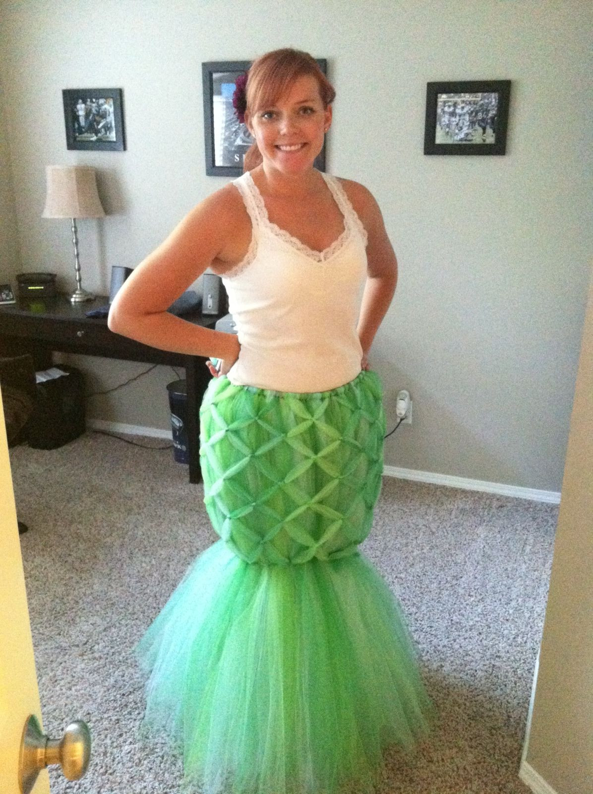 DIY Mermaid Skirt Costume
 Adult Tulle Mermaid costume Carson should so do this with