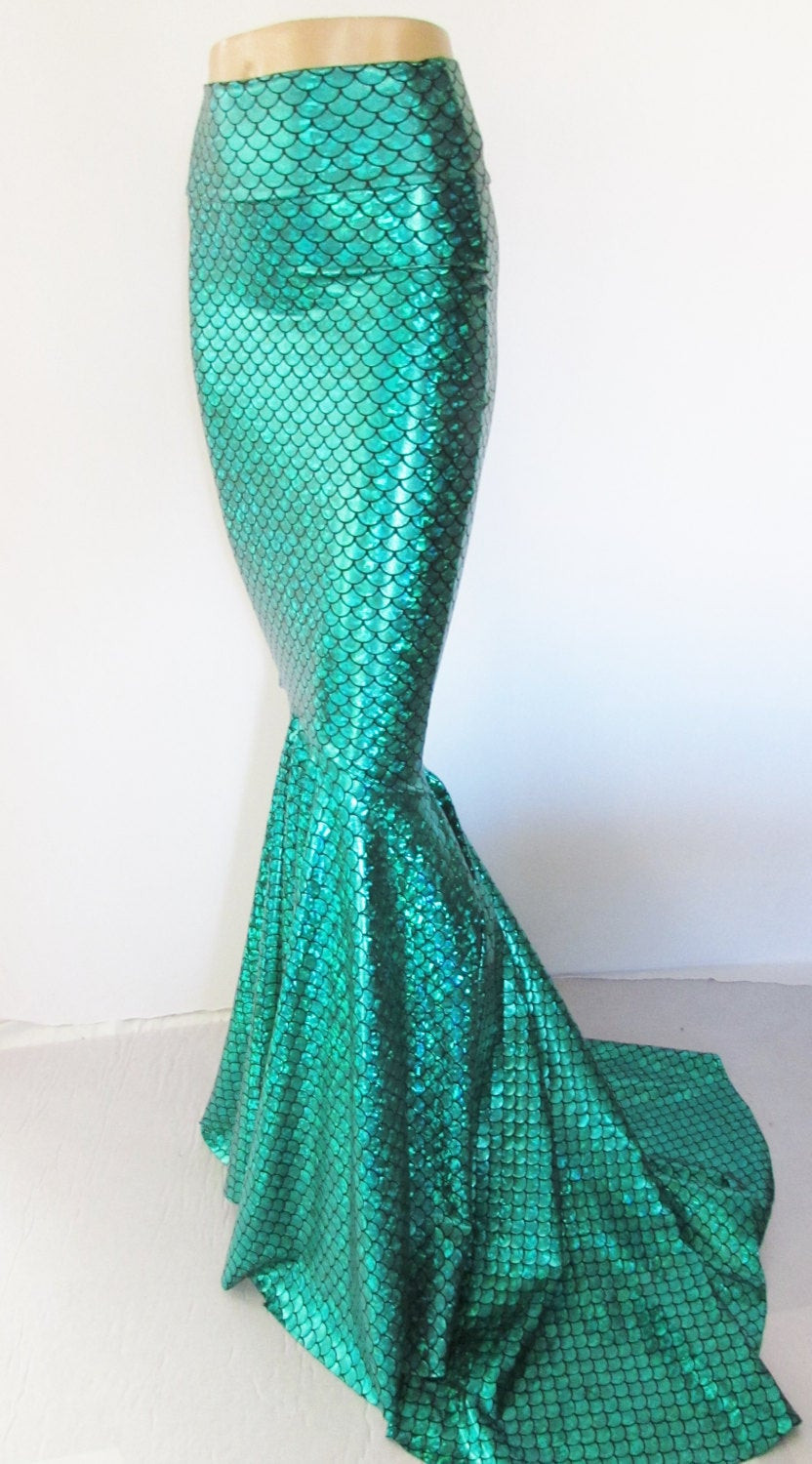 DIY Mermaid Skirt Costume
 Mermaid SCALE Skirt Fish tail costume Stretch Lycra Fairy
