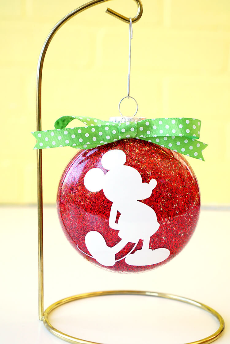 DIY Mickey Mouse Christmas Ornaments
 Disney Glitter Christmas Ornaments Happiness is Homemade