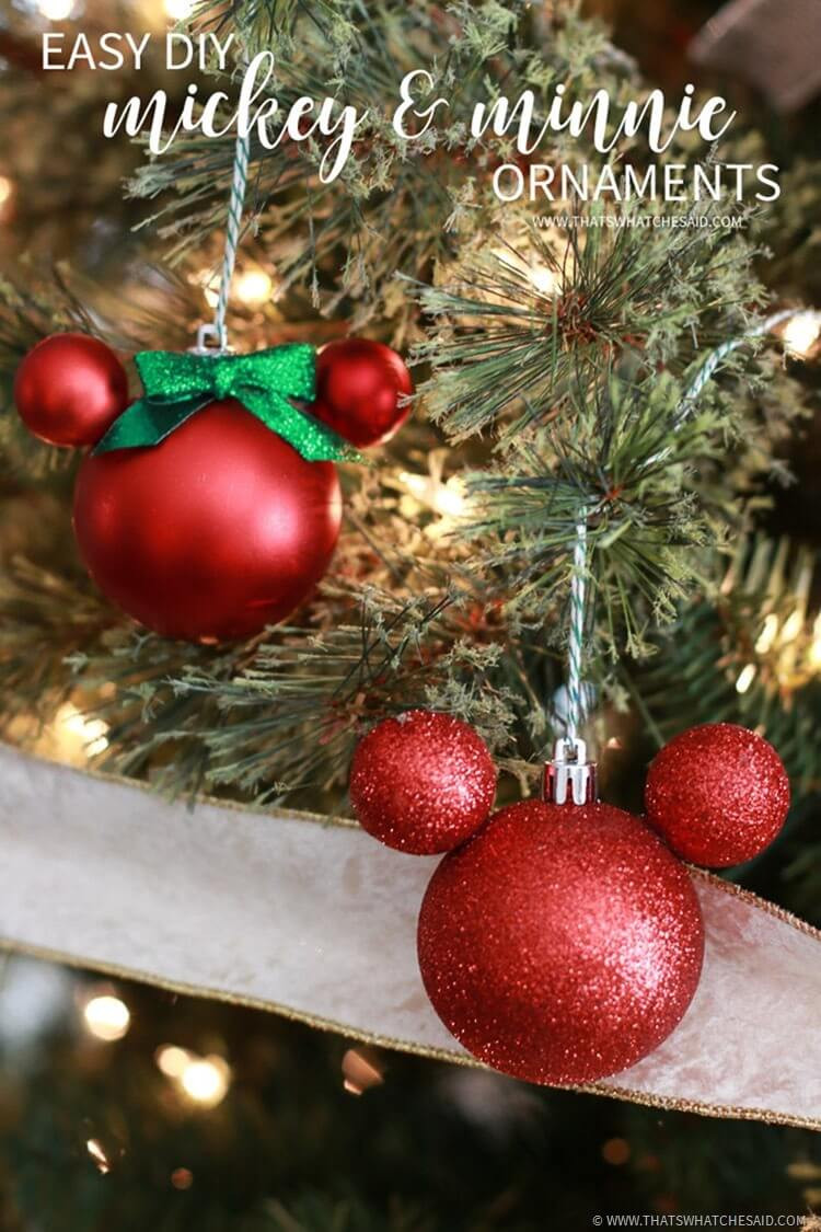 DIY Mickey Mouse Christmas Ornaments
 Easy DIY Mickey Mouse Ornament That s What Che Said