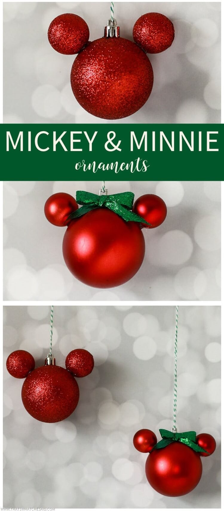 DIY Mickey Mouse Christmas Ornaments
 Easy DIY Mickey Mouse Ornament That s What Che Said
