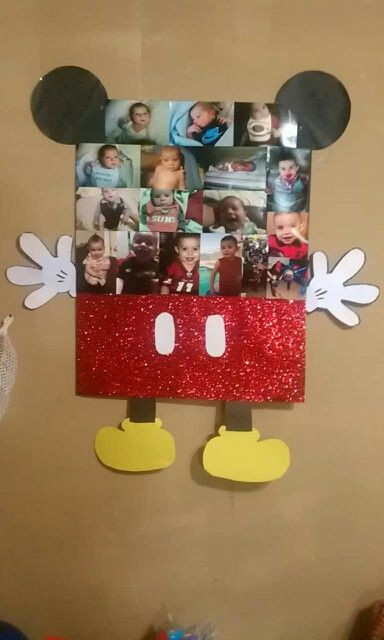 DIY Mickey Mouse Decorations
 Finished w mickey mouse lil mans picture frame Diy