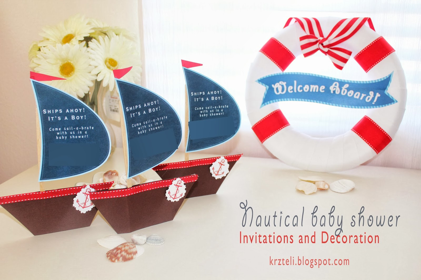 DIY Nautical Baby Shower
 Pink Confessions DIY Nautical Baby Shower Invitation
