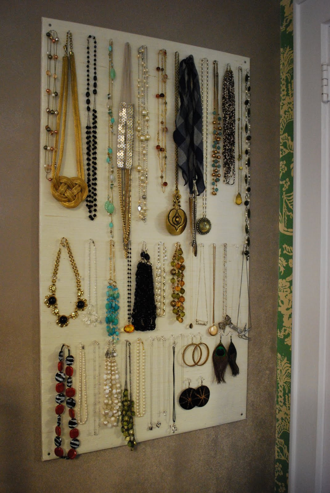 DIY Necklace Organizer
 DIY Homasote Jewelry Organizer Showit Blog