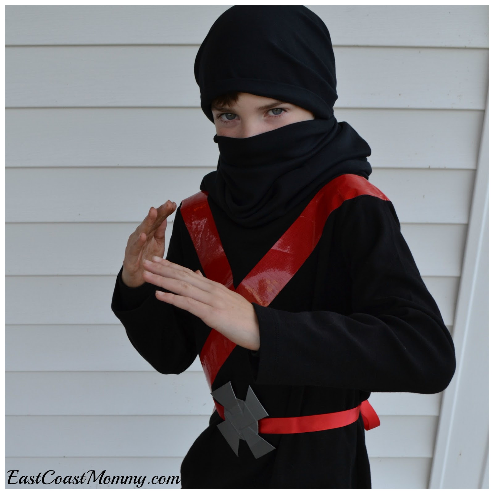 DIY Ninja Mask
 East Coast Mommy Easy Black Ninja Costume no sewing