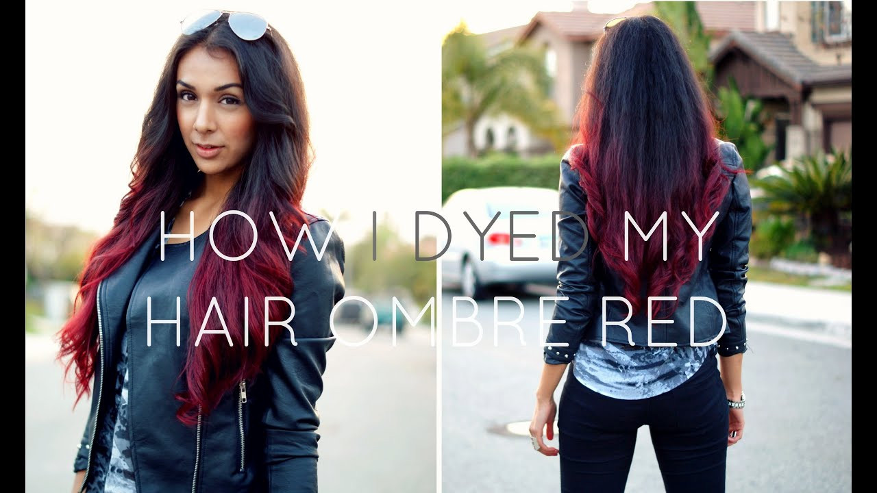 DIY Ombre Dark Hair Without Bleach
 How I Dyed My Hair Ombre Red Without bleach