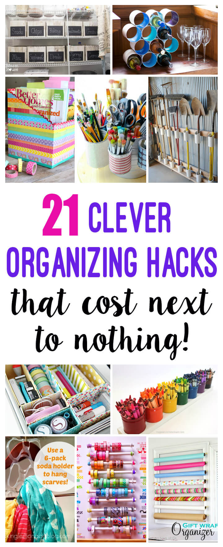 DIY Organization Hacks
 Clever Cheap or Free Organization Happiness is Homemade