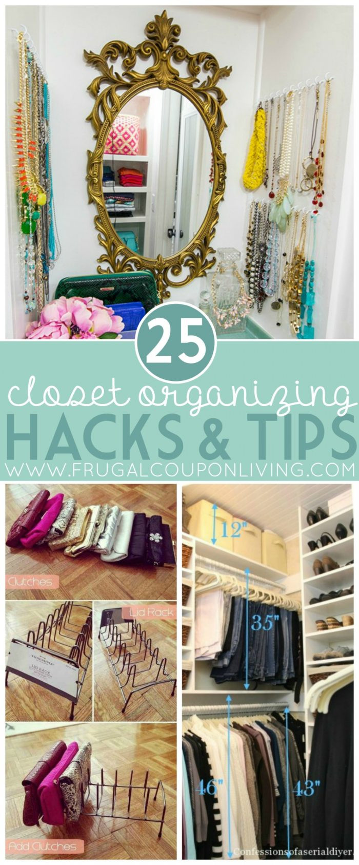 DIY Organize Closet
 Closet Organizing Hacks & Tips
